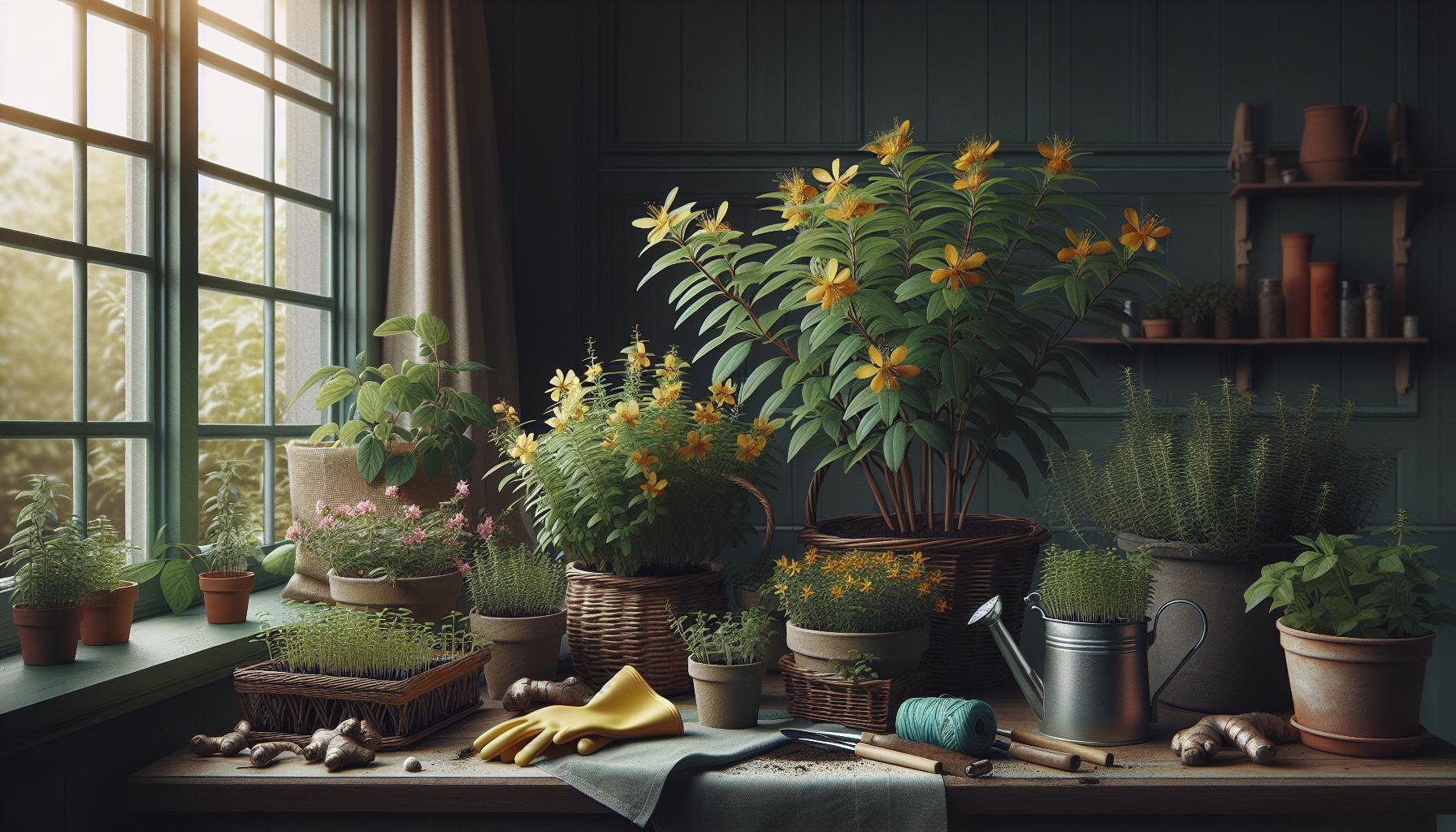 Cultivo de Hipérico y Cúrcuma en Casa